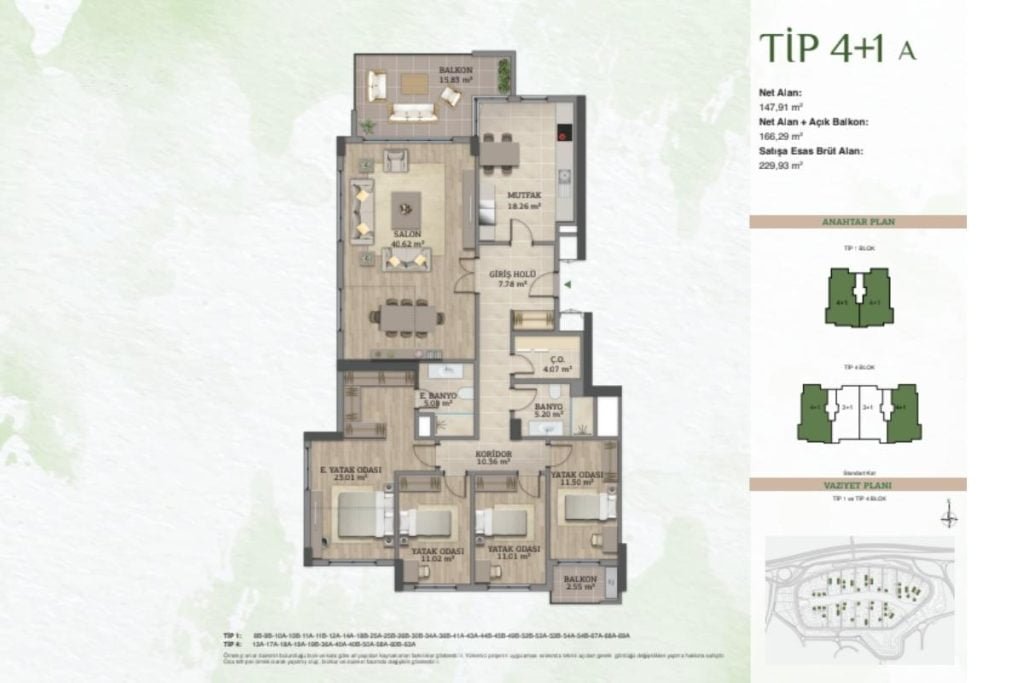 Tema Istanbul Floor Plan 4+1