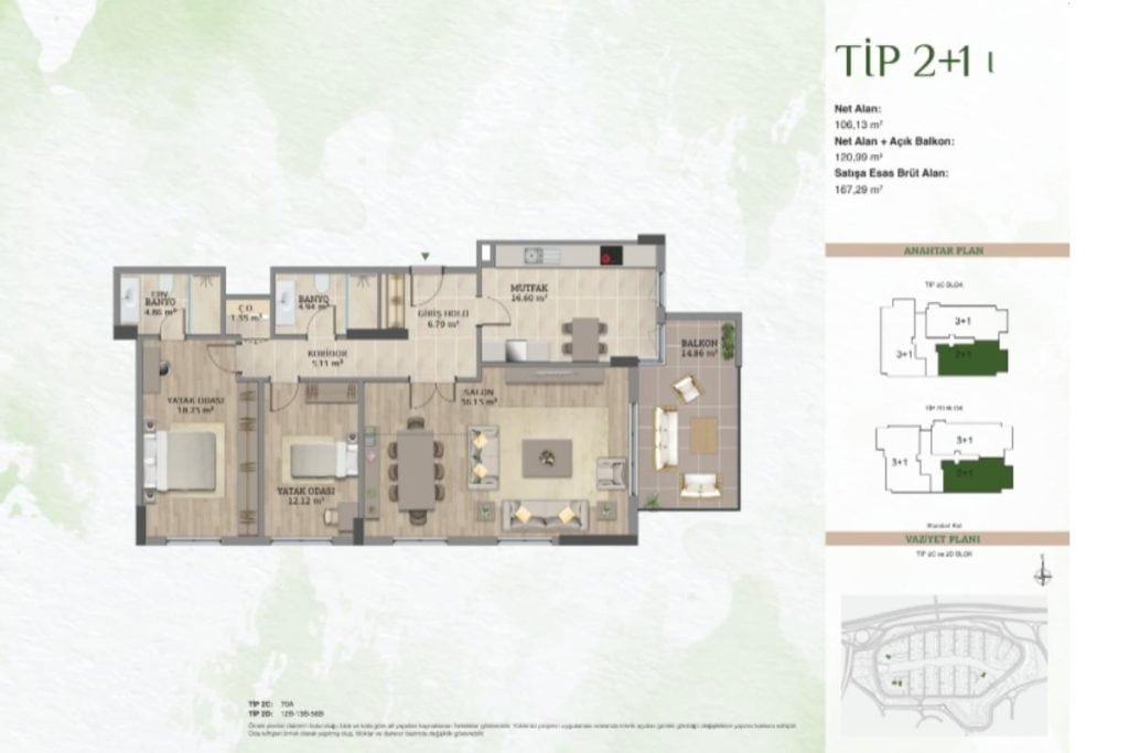 Tema Istanbul Floor Plan 2+1