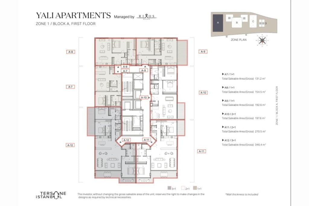 Tersane Rixos Suites Residence Floor Plans