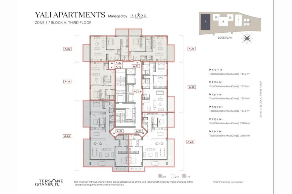 Tersane Rixos Suites Residence Floor Plans