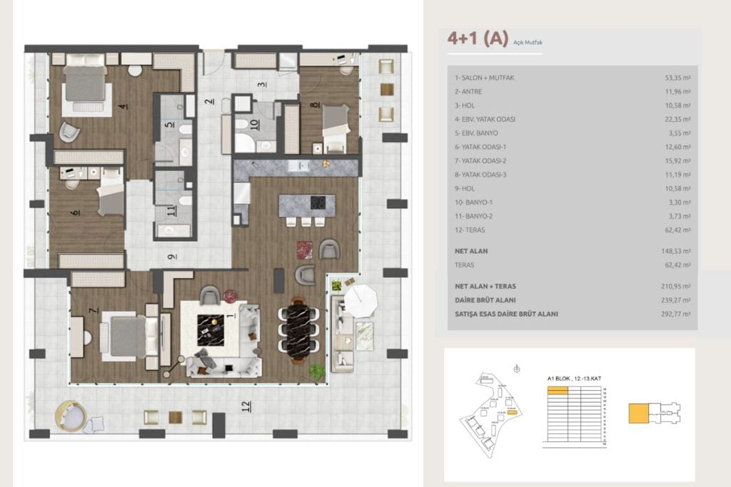 Pendik Arkatli Floor Plan 4+1