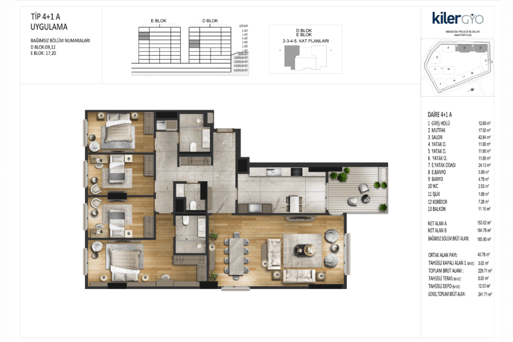 Referans Besiktas Floor Plans 4+1