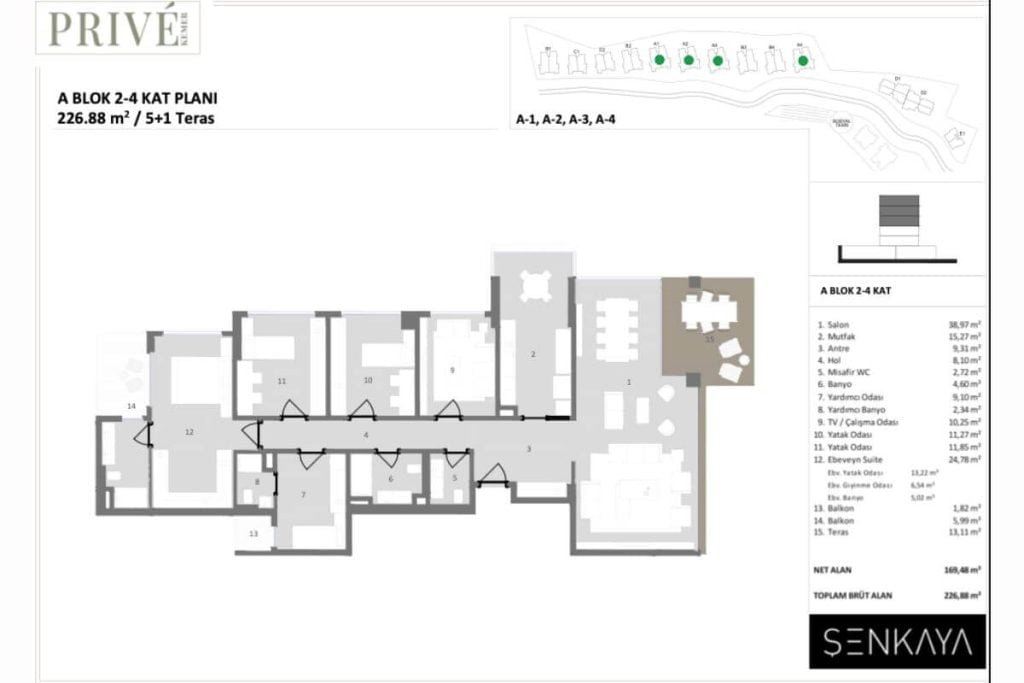 Prive Kemer Floor Plan 5+1