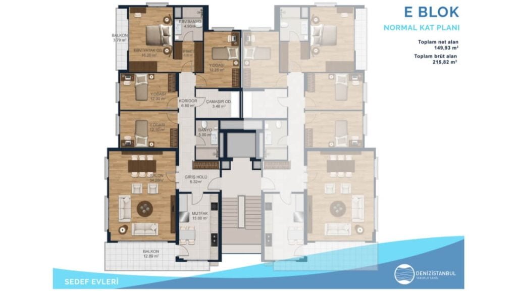 Deniz Istanbul 4+1 Floor Plan