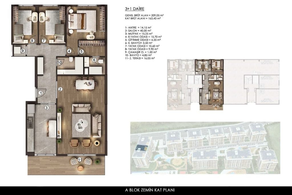 Lotus Koru Beylikduzu Floor Plan 3+1