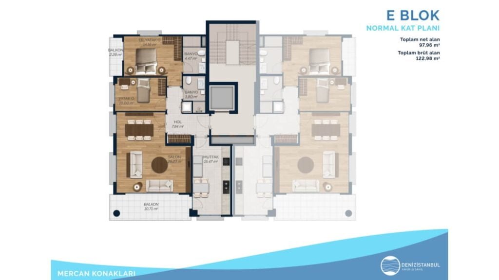 Deniz Istanbul 2+1 Floor Plan