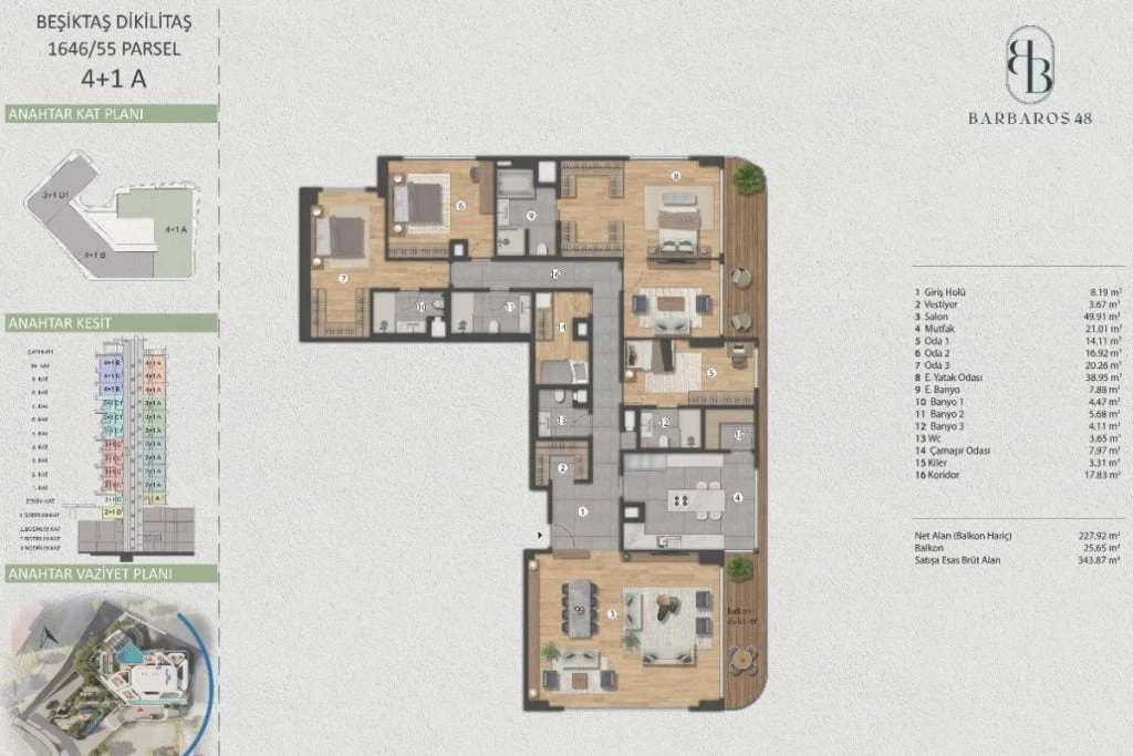 Barbaros 48 Floor Plans 4+1