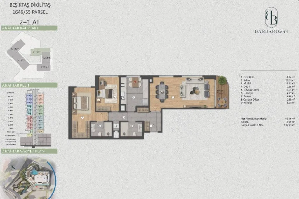 Barbaros 48 Floor Plans 2+1
