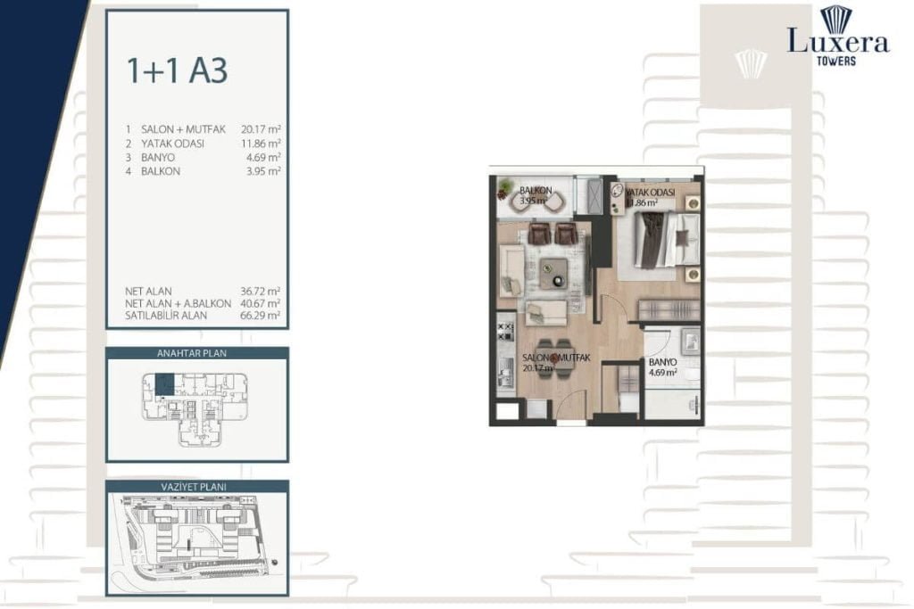 Luxera Towers Floor Plan 1+1