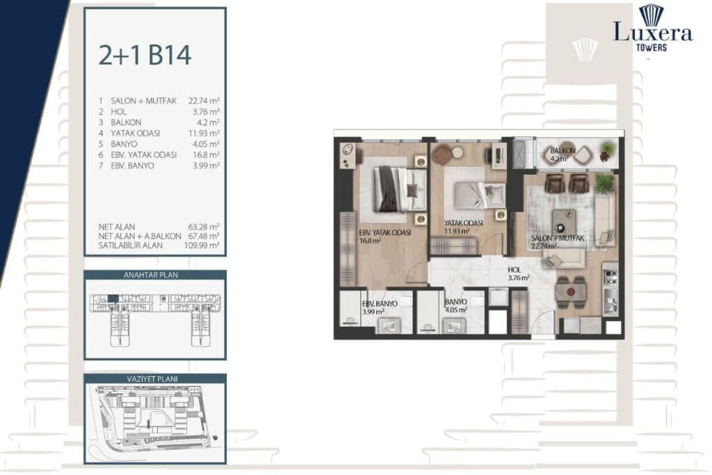 Luxera Towers Floor Plan 2+1