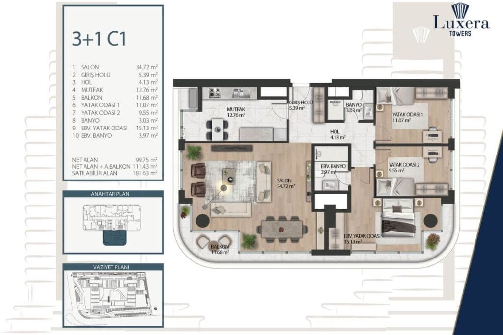 Luxera Towers Floor Plan 3+1