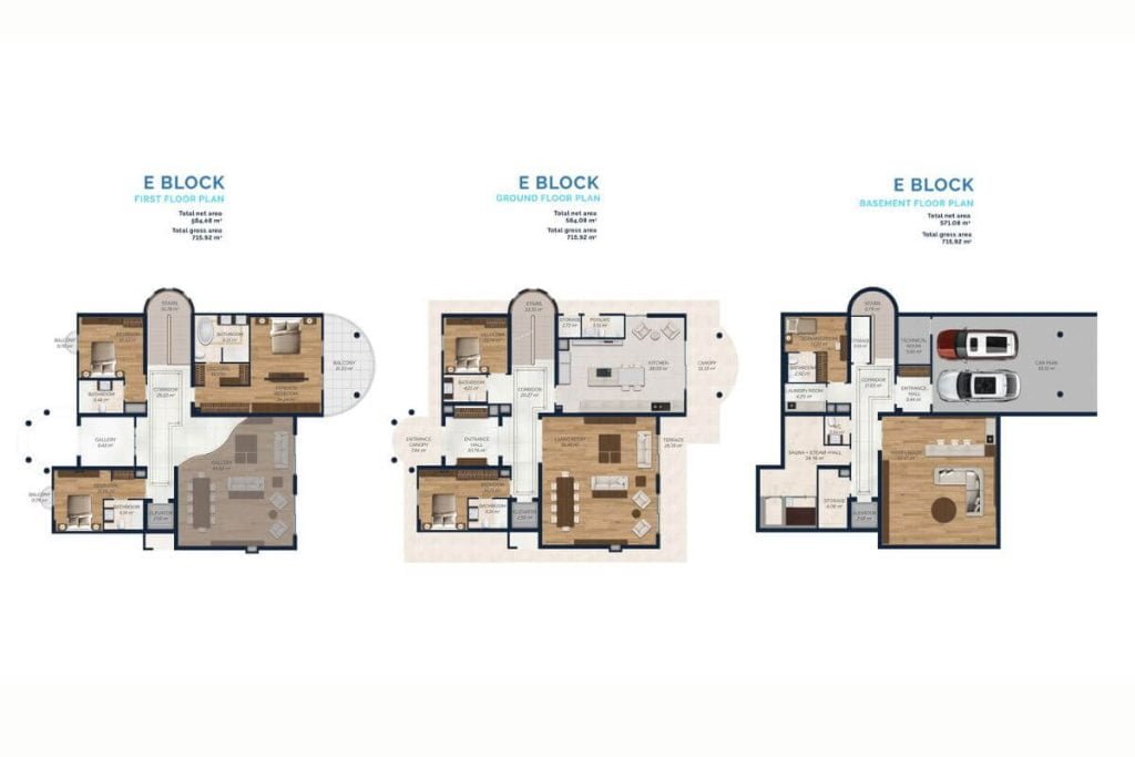 Deniz Istanbul Villas Floor Plans 4+1