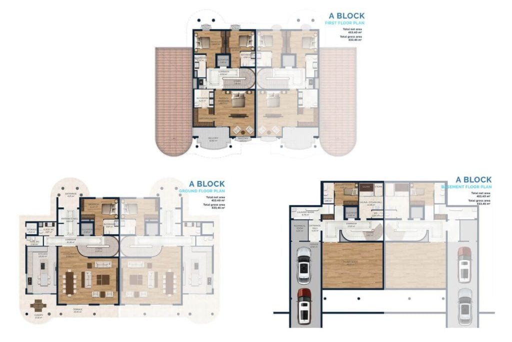 Deniz Istanbul Villas Floor Plans 5+1