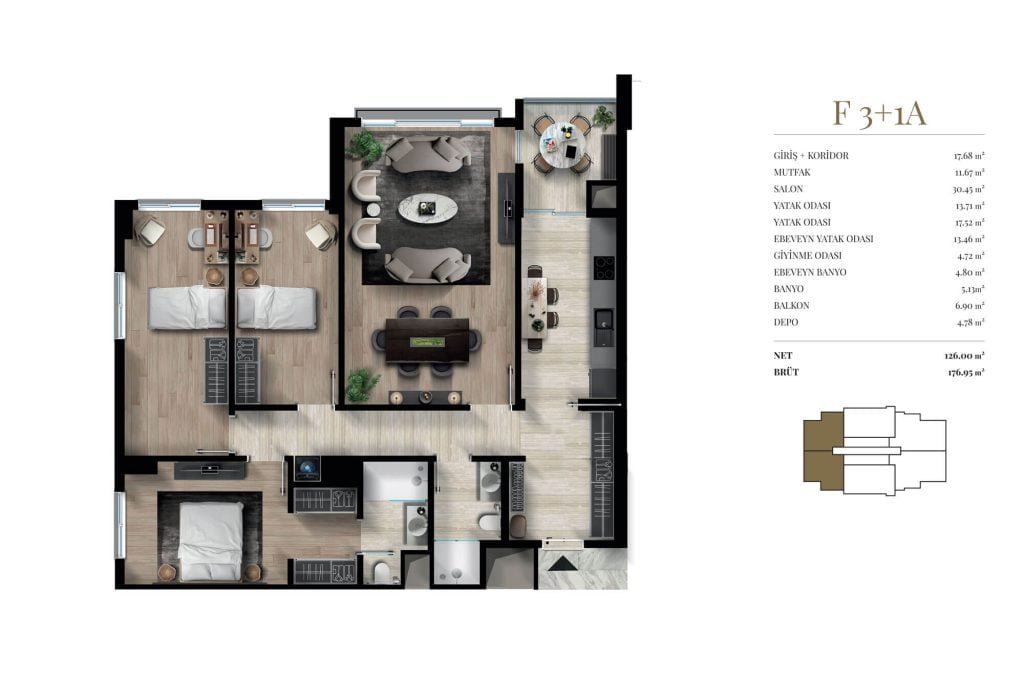 Dia Centro Floor Plan 3+1