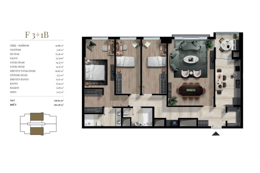 Dia Centro Floor Plan 3+1