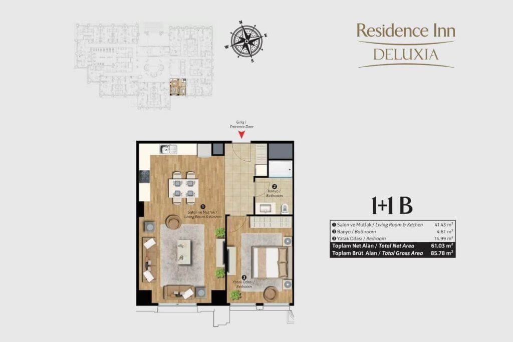 Residence Inn Deluxia Floor Plan 1+1