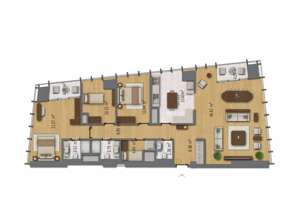 Bomonti Residence Rotana Floor Plan 4+1