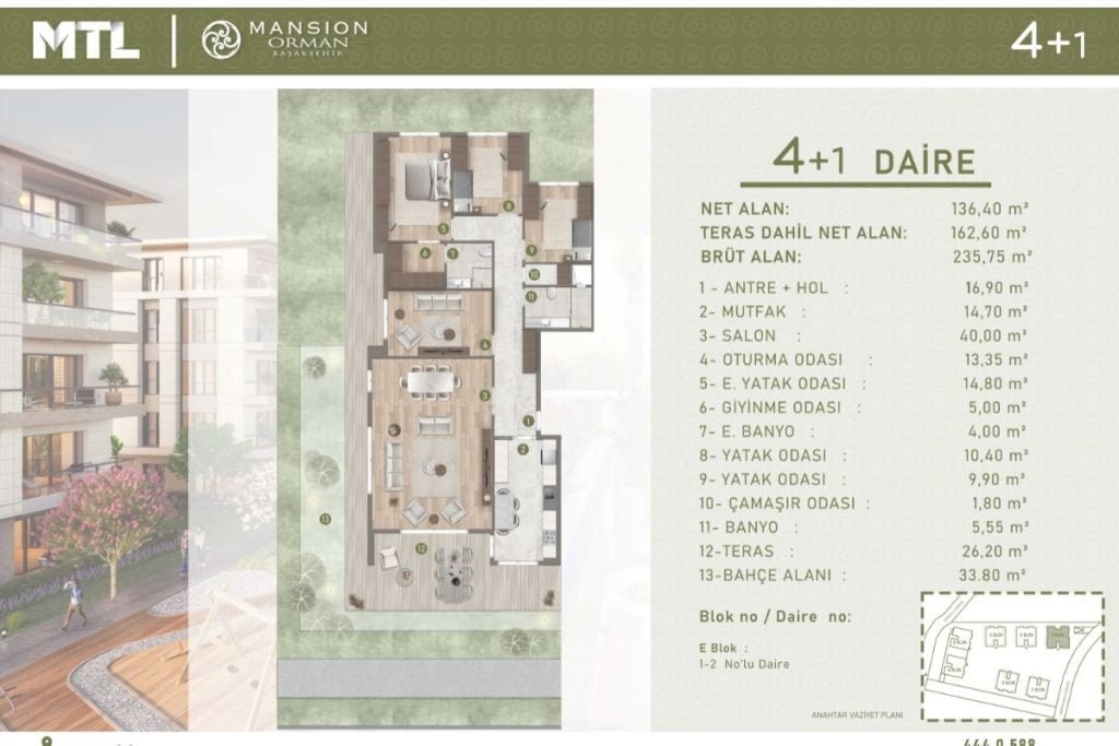 Mansion Orman Floor Plan 4+1A