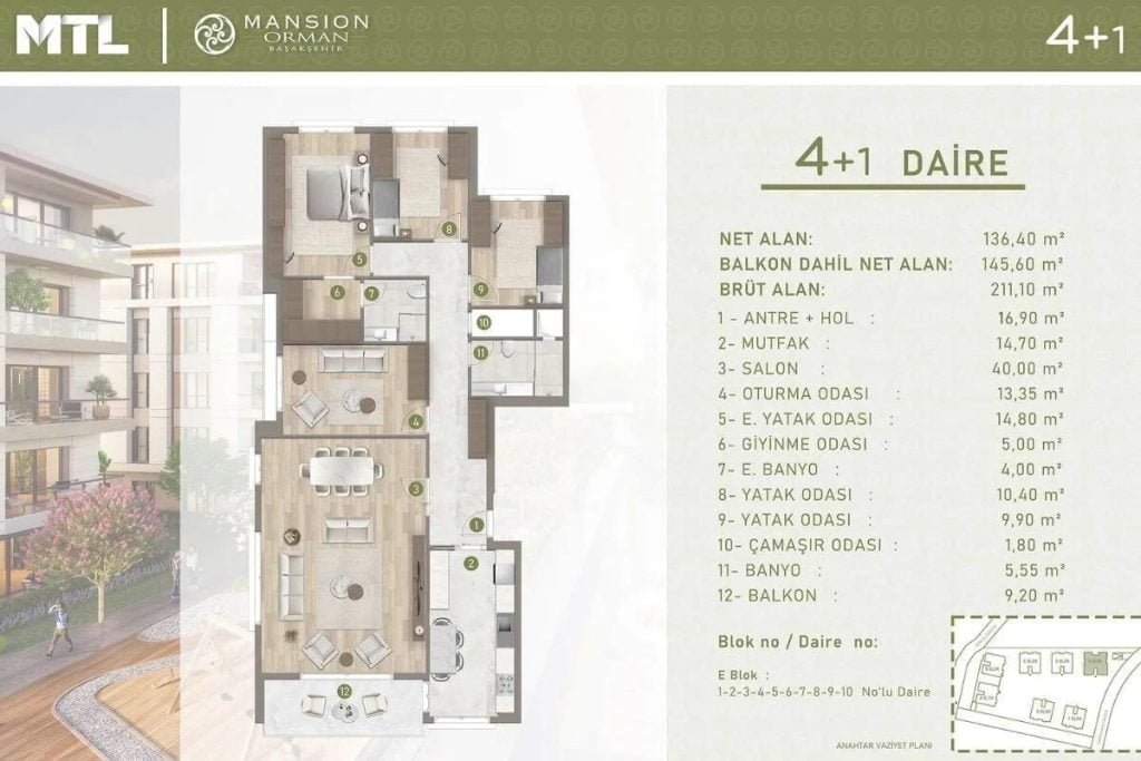 Mansion Orman Floor Plan 4+1B