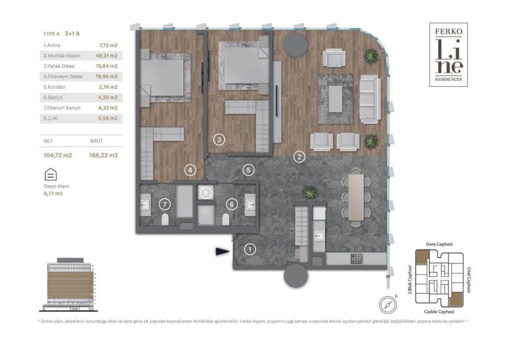 Ferko Line Residence Floor Plan 2+1