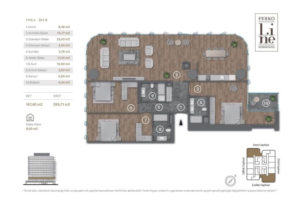 Ferko Line Residence Floor Plan 3+1