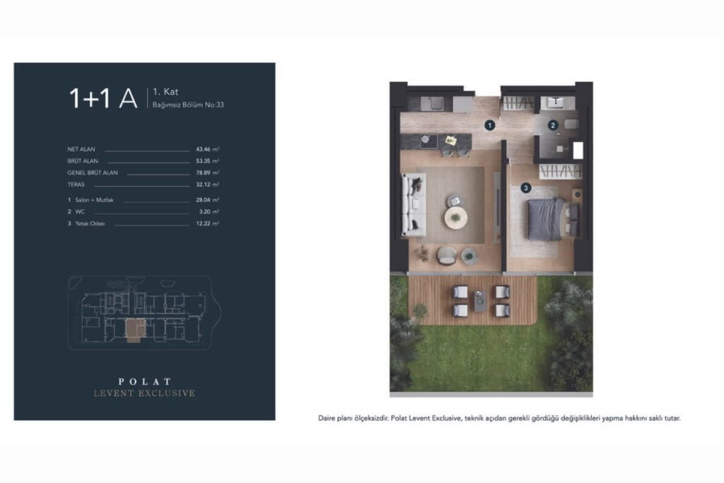 Polat Levent Exclusive Floor Plan 1+1