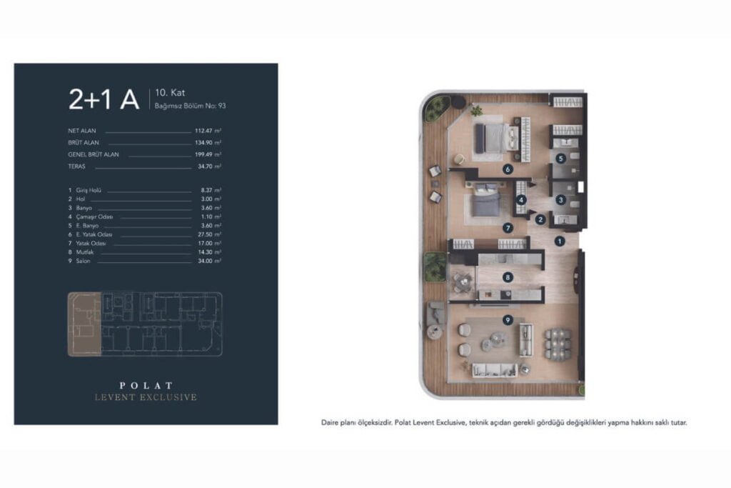 Polat Levent Exclusive Floor Plan 2+1