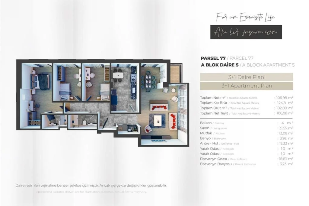 Ala Camlica 2 Floor Plan 3+1