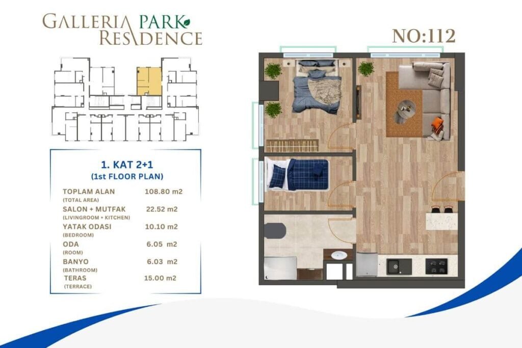 Galleria Park Residence Floor Plan 2+1