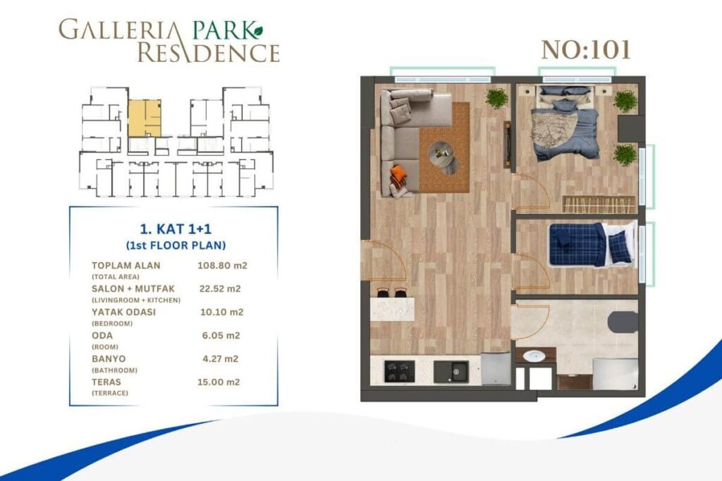 Galleria Park Residence Floor Plan 1+1