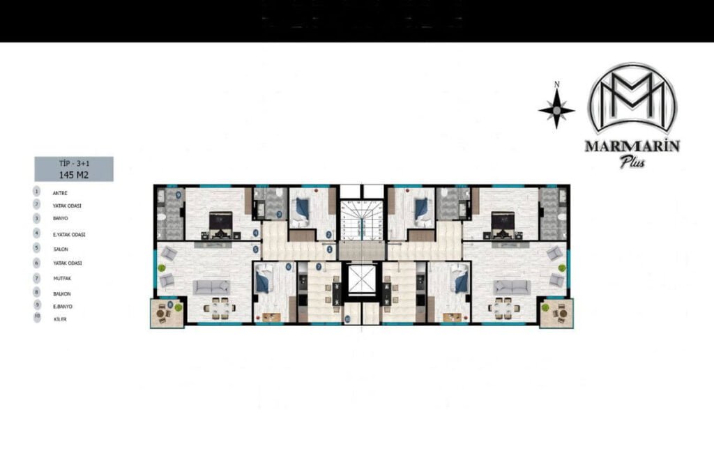 Marmarin floor plan 3+1