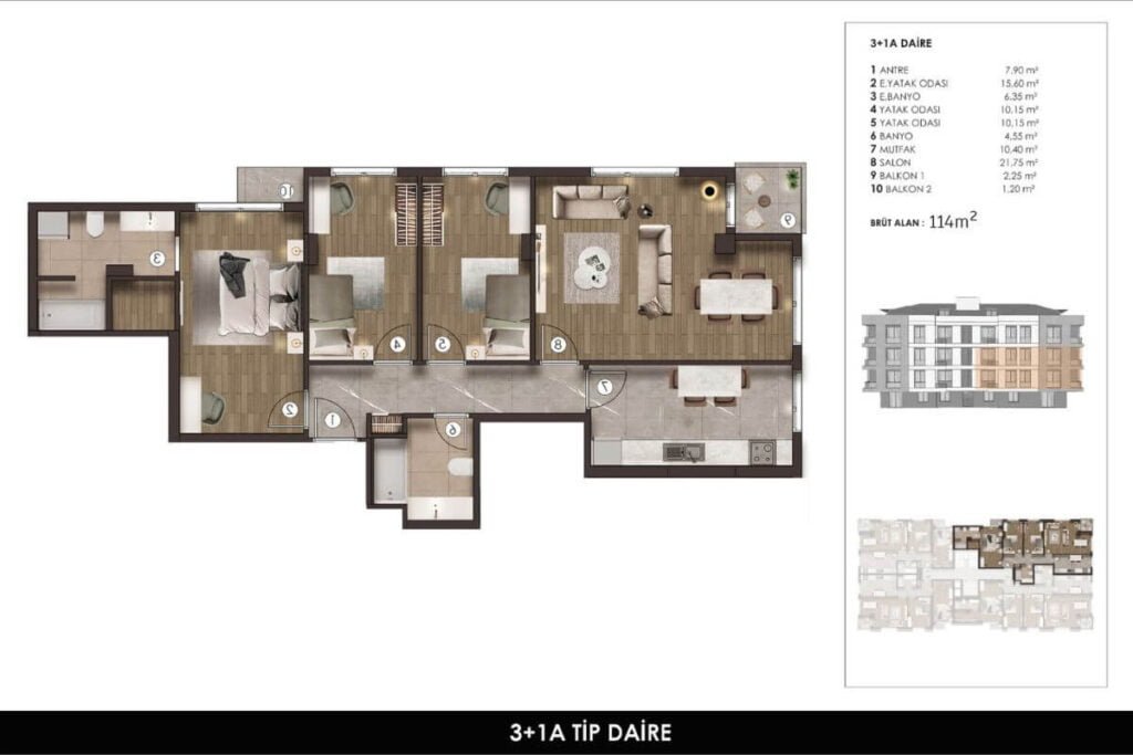 Marmarin Elite 3+1 Floor Plan