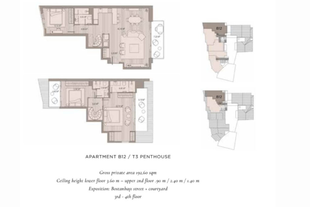 Tomtom Townhouse Beyoglu Floor Plan 3+1