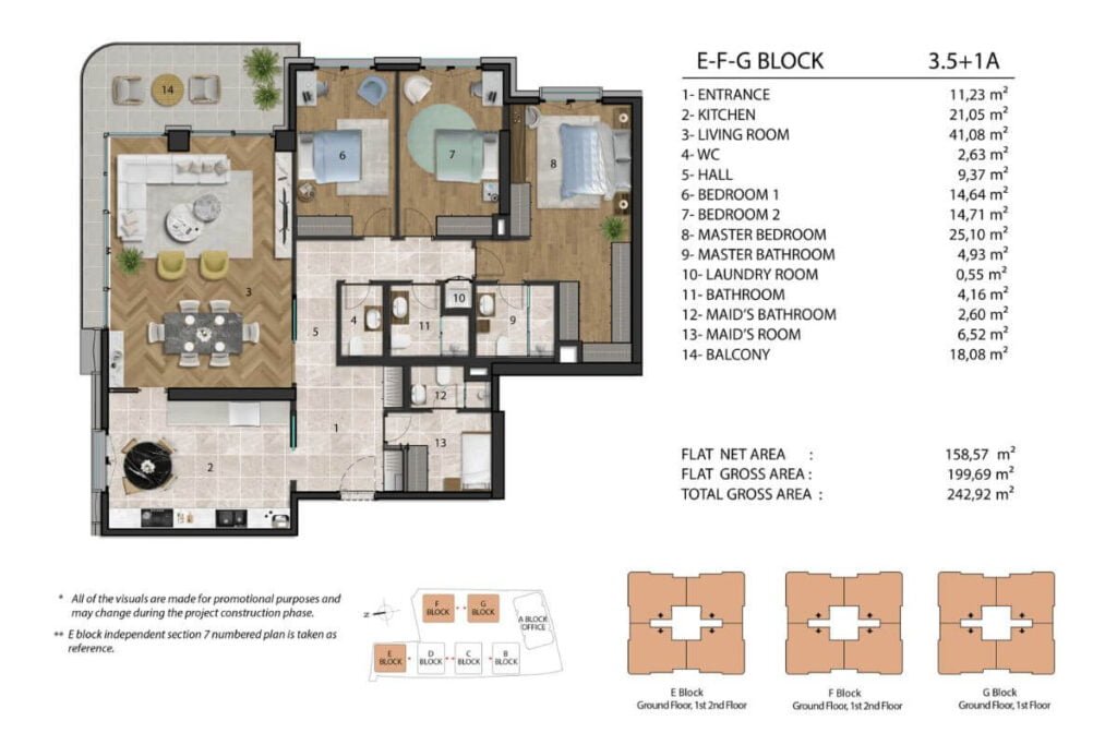 Litus Istanbul Floor Plan 3.5+1