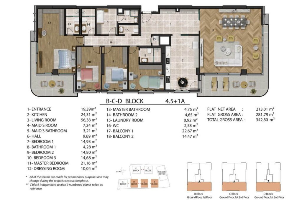 Litus Istanbul Floor Plan 4.5+1