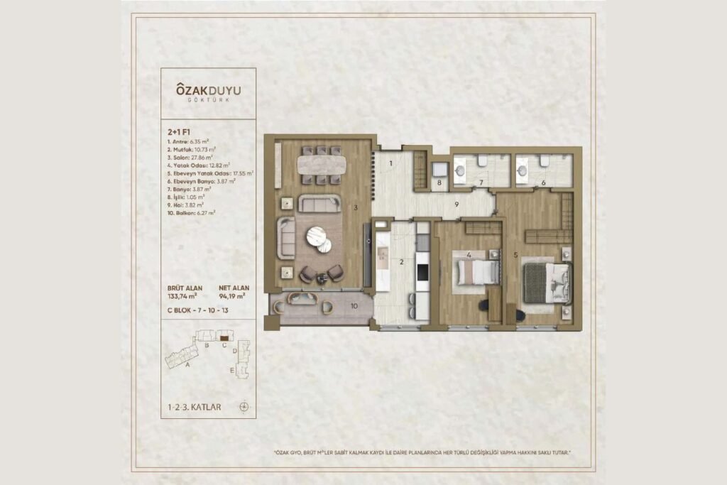 Ozak Duyu Floor Plan 2+1