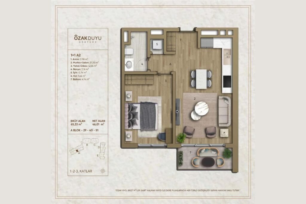 Ozak Duyu Floor Plan 1+1