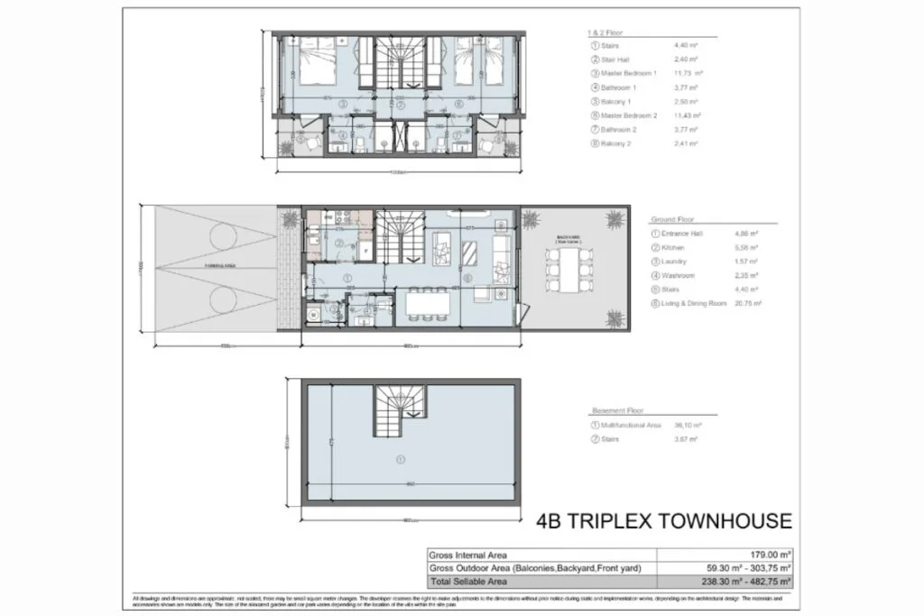 Sylvana Istanbul 4B Triplex Floor Plan