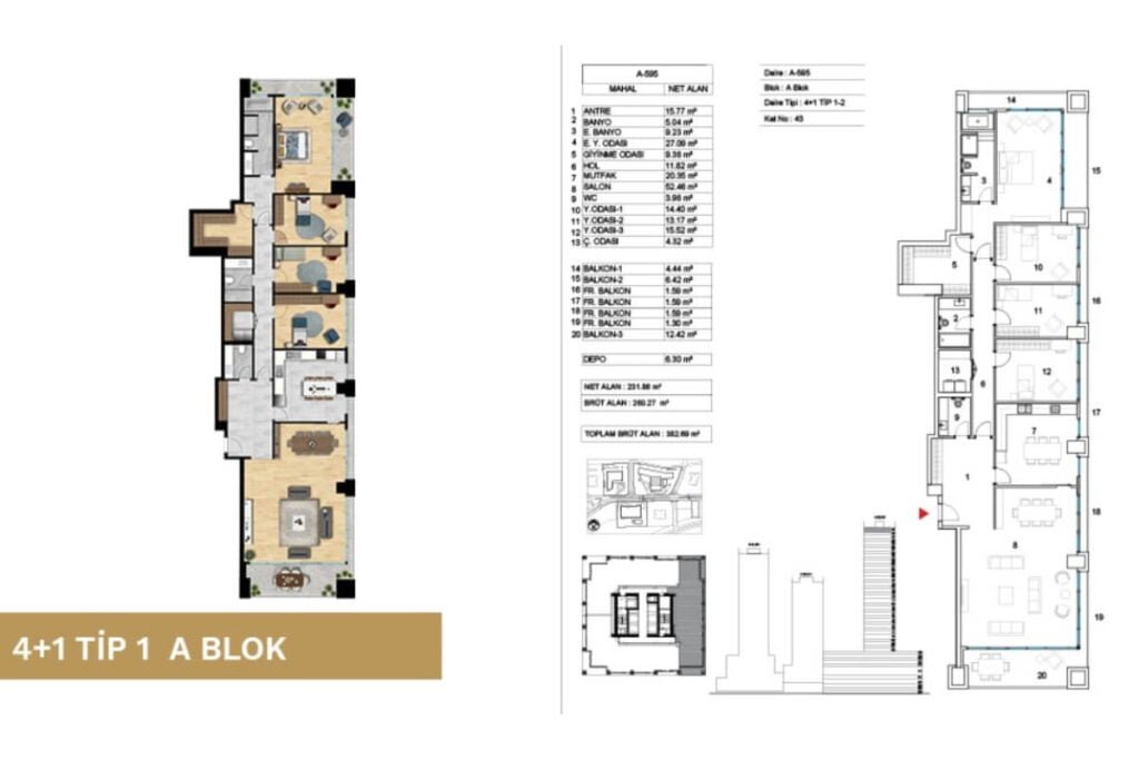 Atasehir modern Floor Plan 4+1