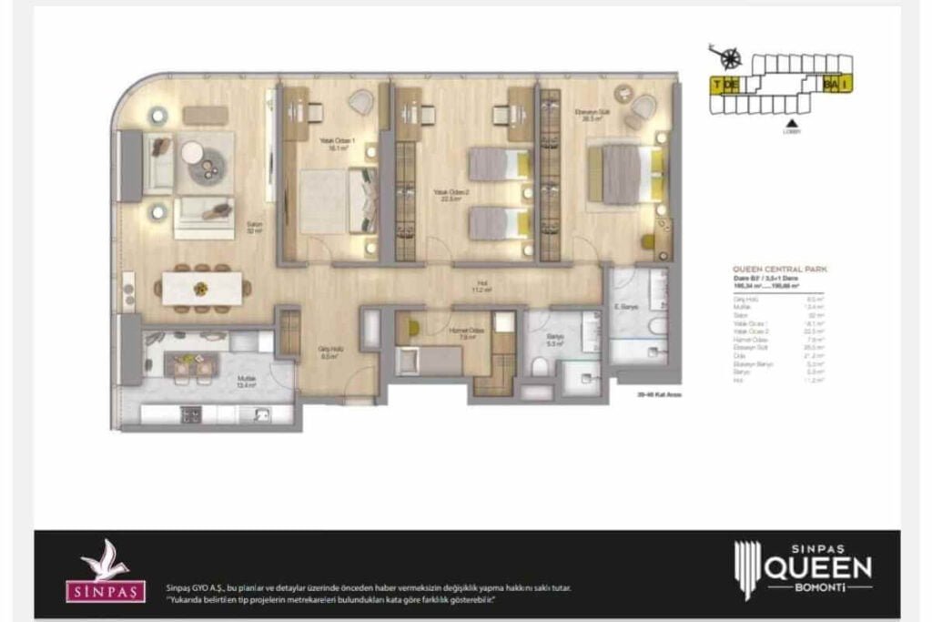 Sinpas Queen Bomonti Floor Plan