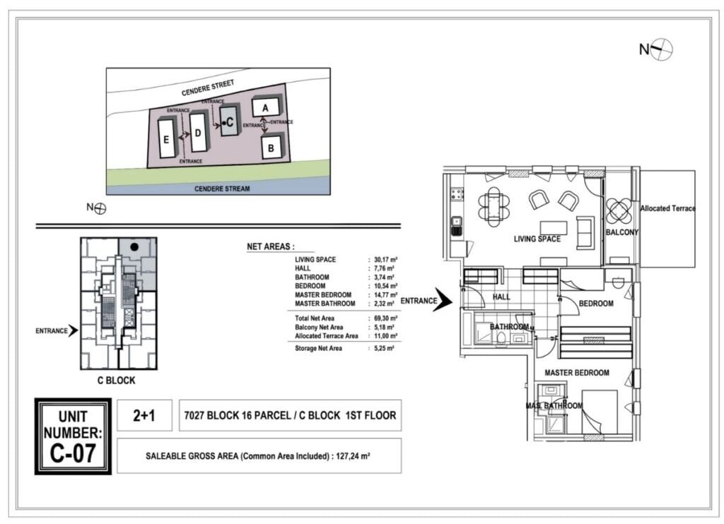 Kordon Istanbul 2+1 Floor Plan