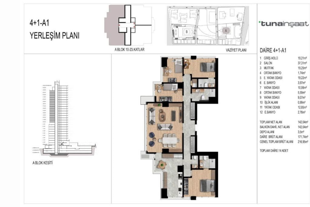 Tuna Park Atasehir Floor Plan 4+1