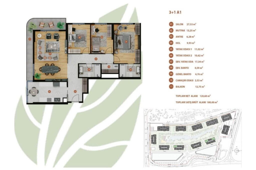 Rams Garden Bahcelievler Floor Plan3+1