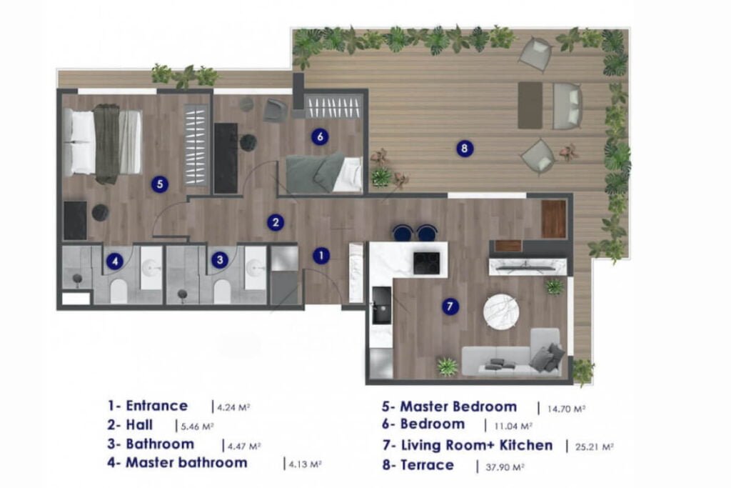 Sense Levent 2+1 Floor Plan