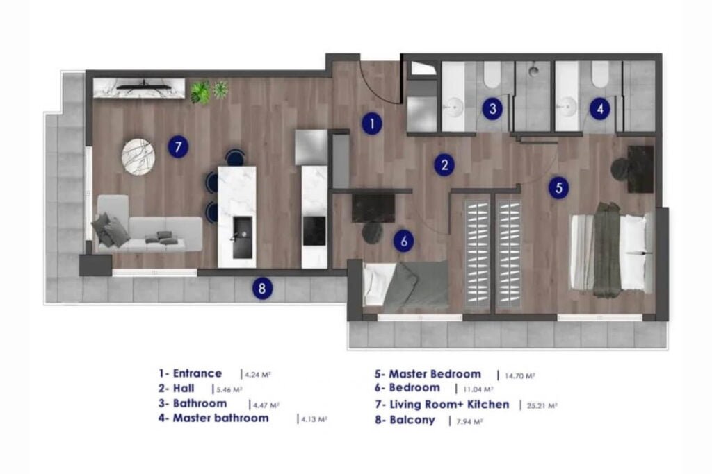 Sense Levent 2+1 Floor Plan