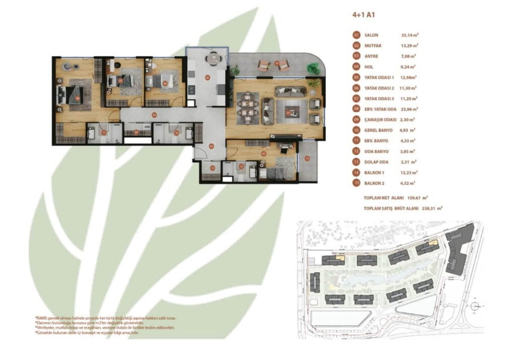 Rams Garden Bahcelievler Floor Plan4+1