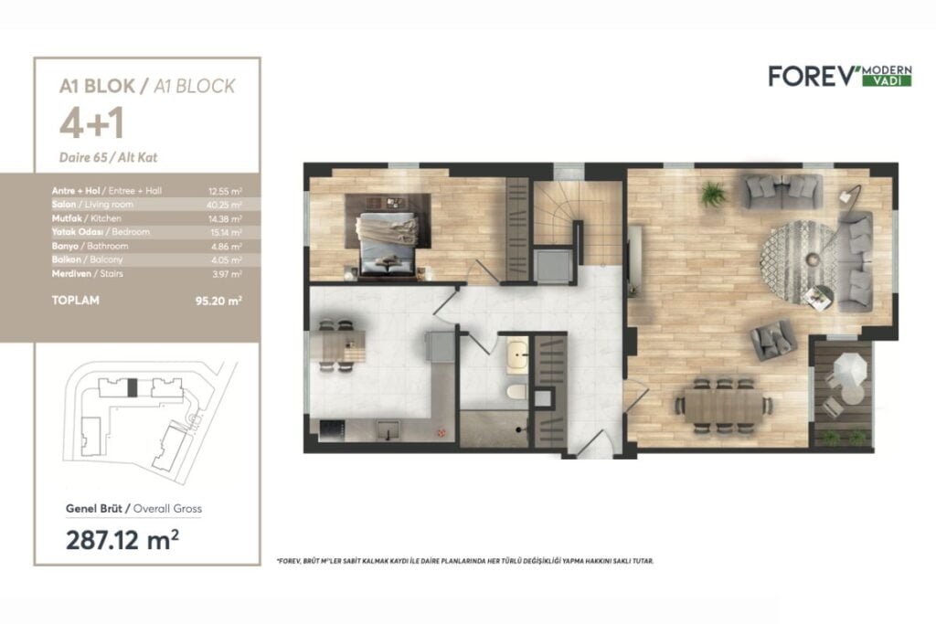 Forev Modern Vadi 4+1 Floor Plan