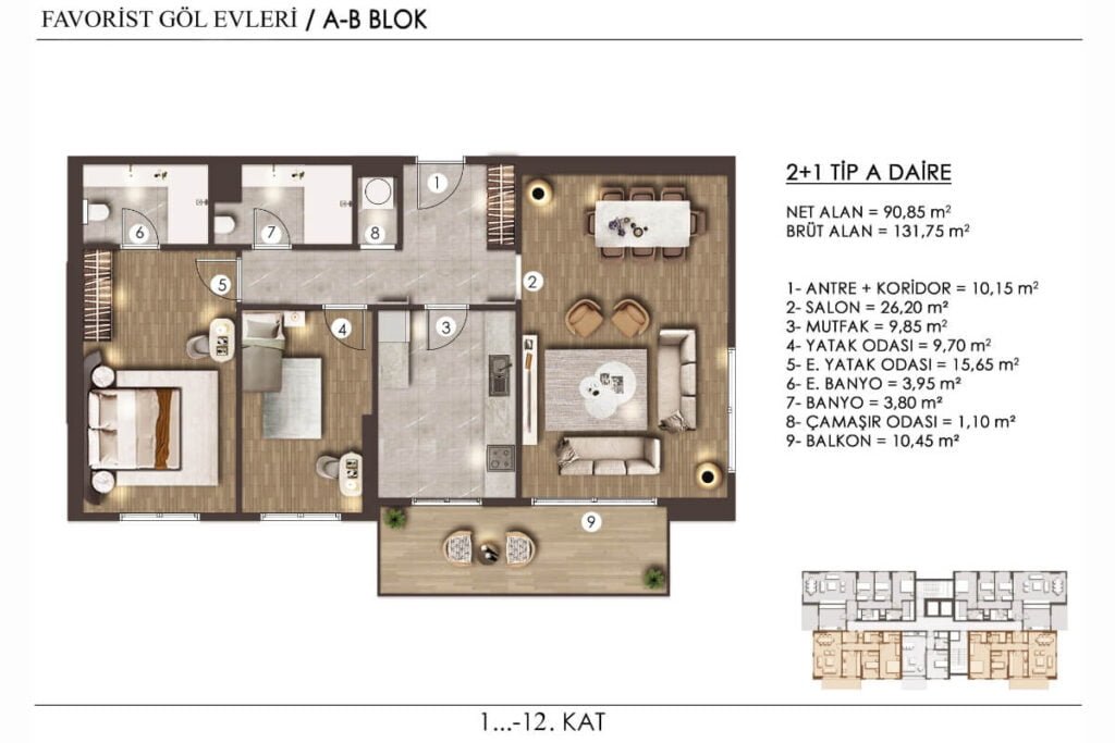 Favorist Panorama 2+1 Floor Plan