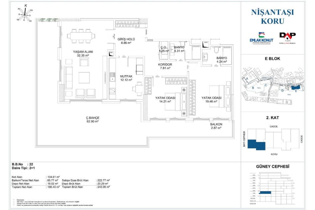 Nisantasi Koru 2+1 Floor Plan