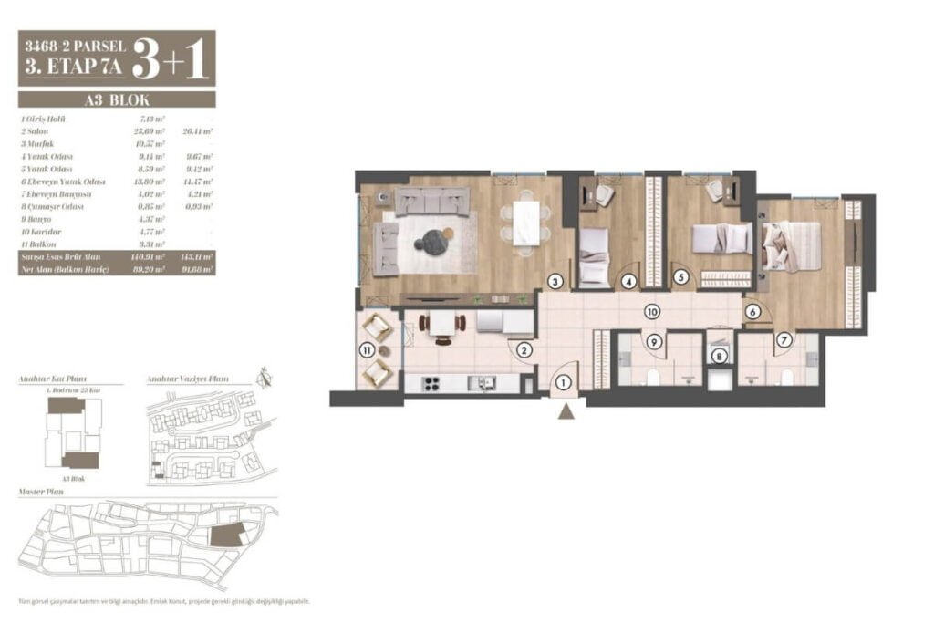 Yeni fikirtepe Floor Plan 3+1